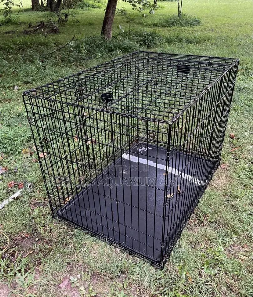 Large Metallic Black Dog Cage