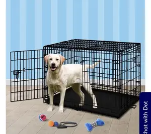 Large Metallic Black Dog Cage