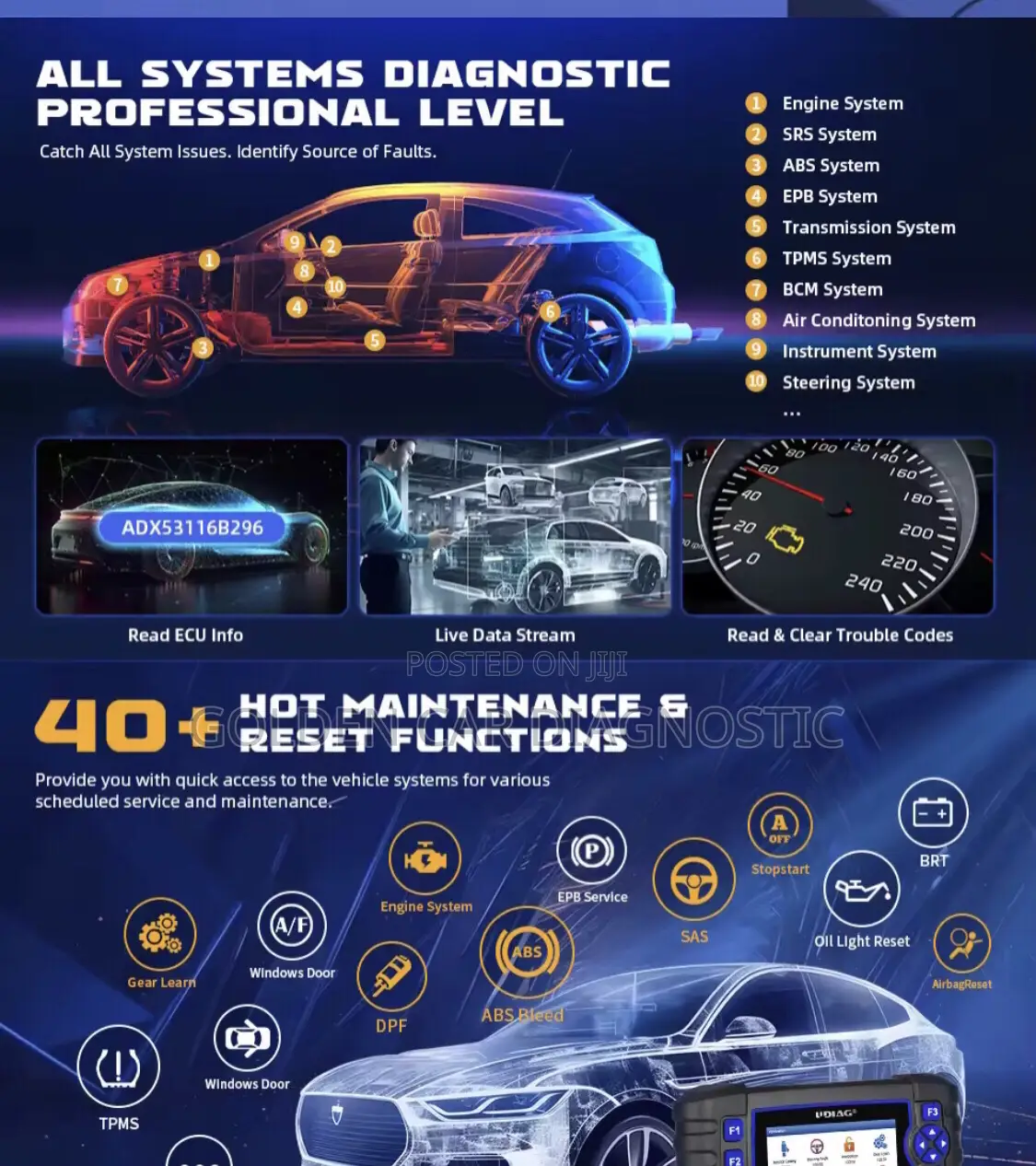 Udiag A500 OBD2 Car Diagnostic Scanner