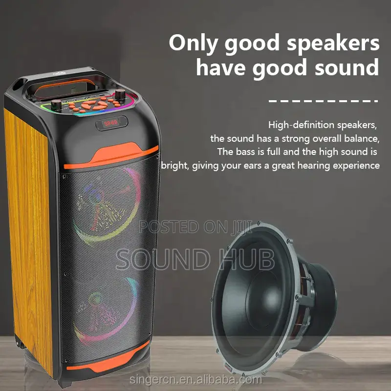 8" Powerful Speaker With Microphone