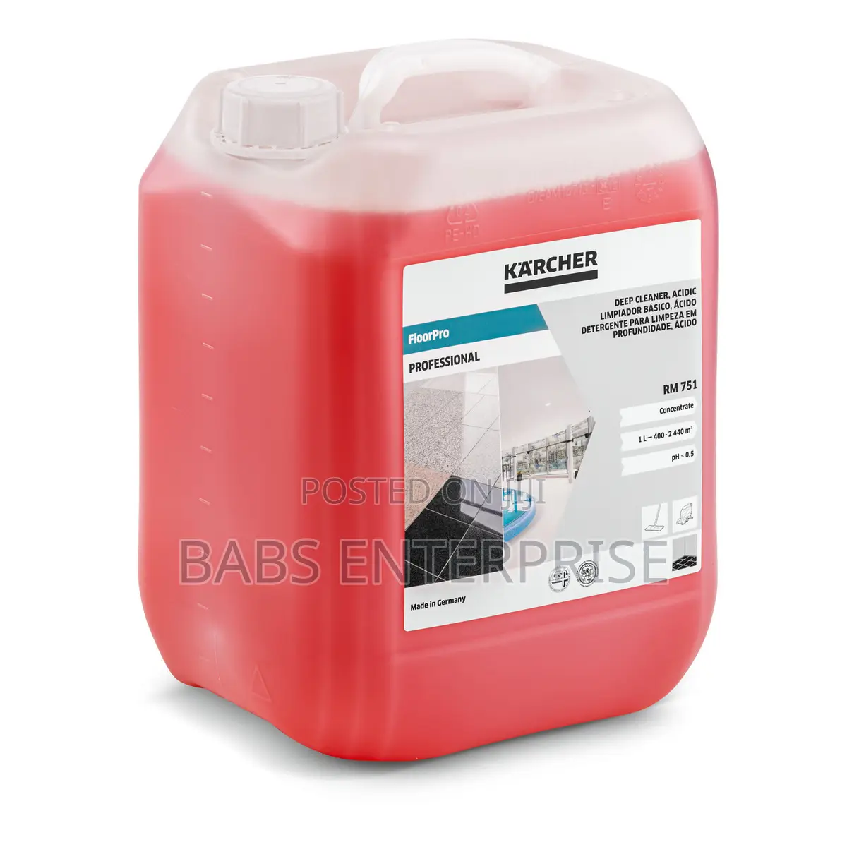 Karcher Floorpro Deep Cleaner, Acidic RM 751, 10l