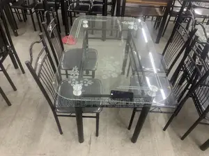 Dining Table With Chairs [Transparent Glass]