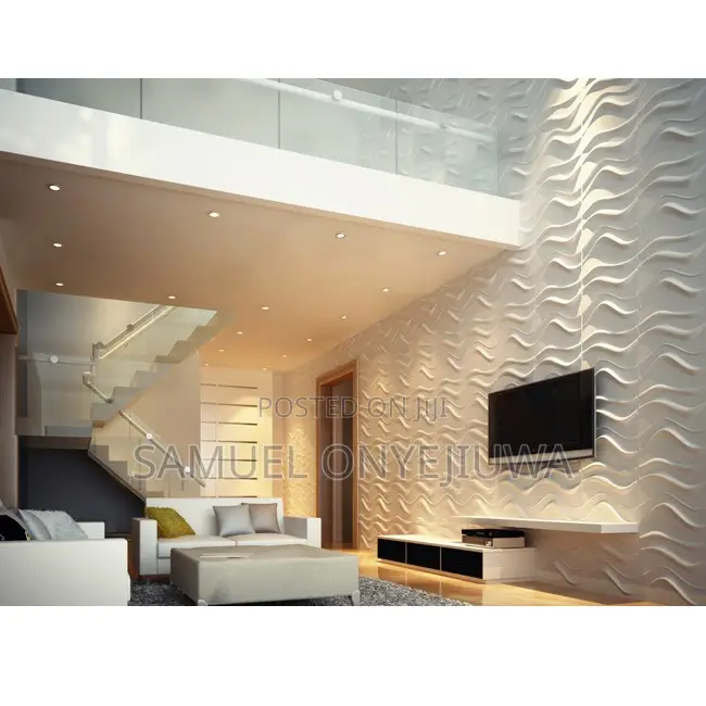 3d PVC Wall Panels White (D007)