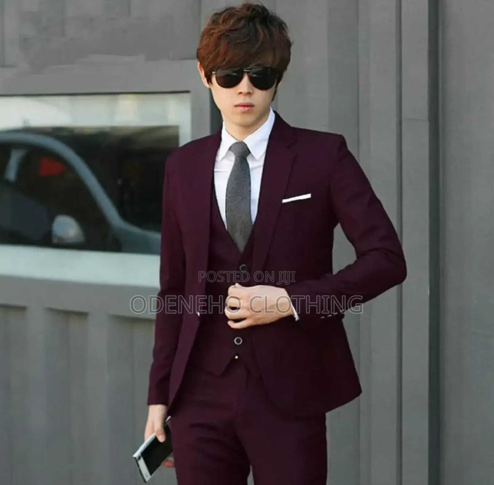 Official Wine 3 Pieces Suit for Men