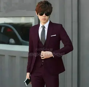 Official Wine 3 Pieces Suit for Men