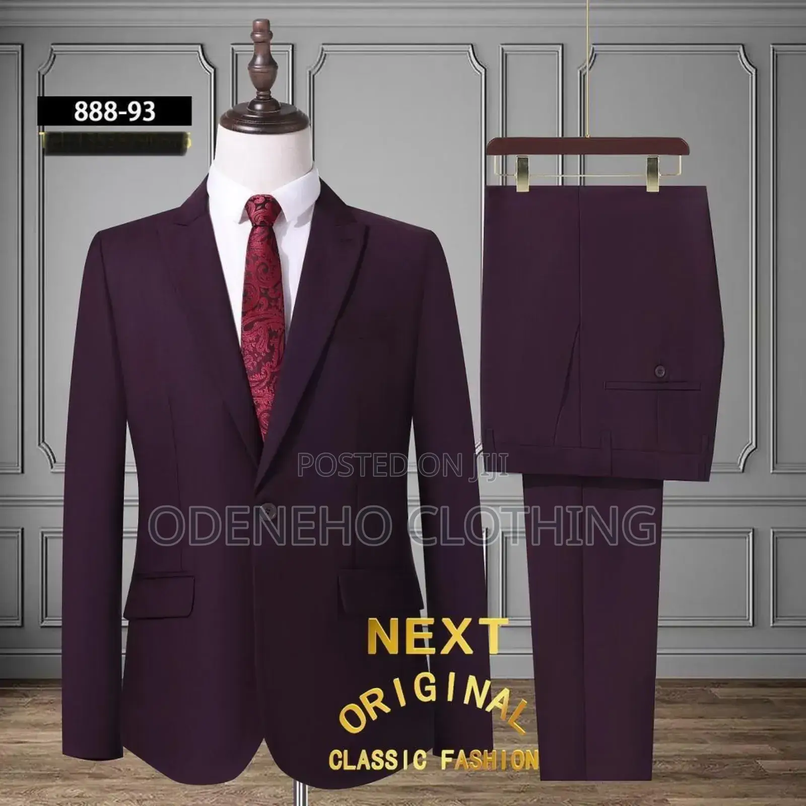 Official Wine 3 Pieces Suit for Men