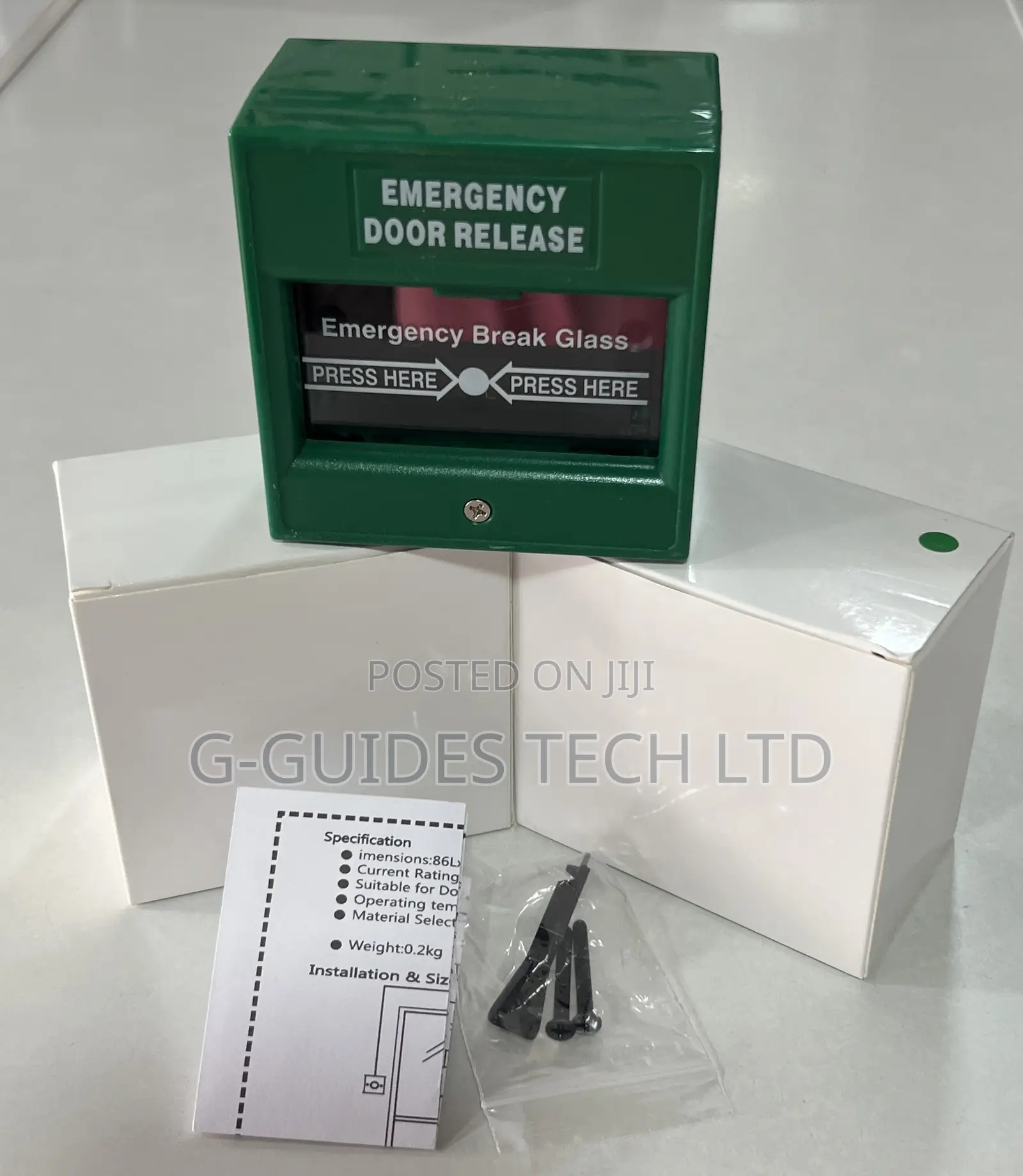 Emergency Door Release Green or Emergency Break Glass Green