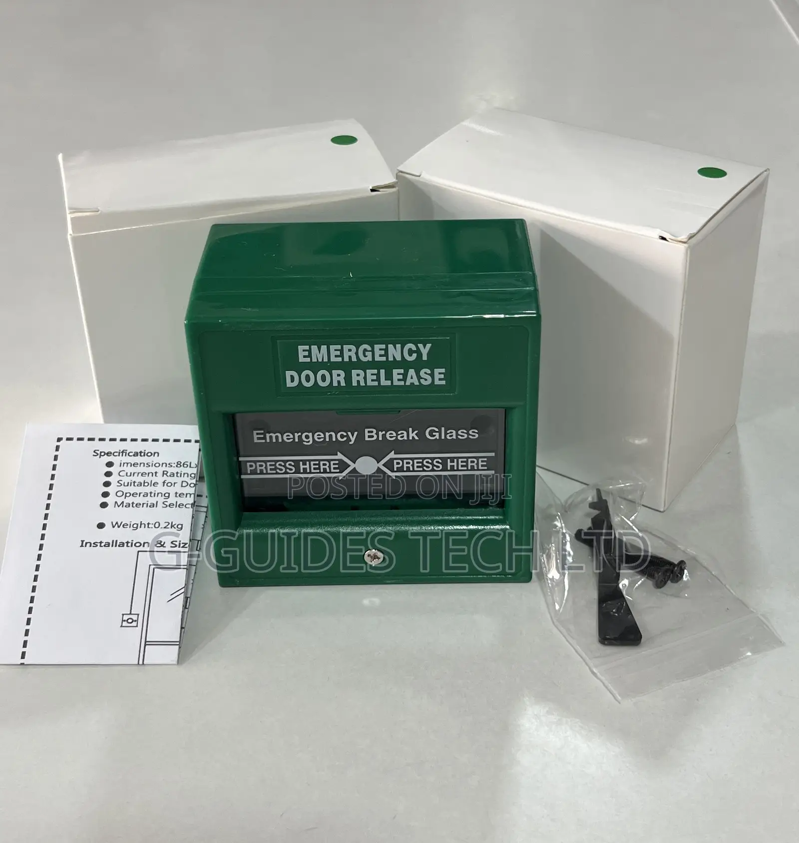 Emergency Door Release Green or Emergency Break Glass Green