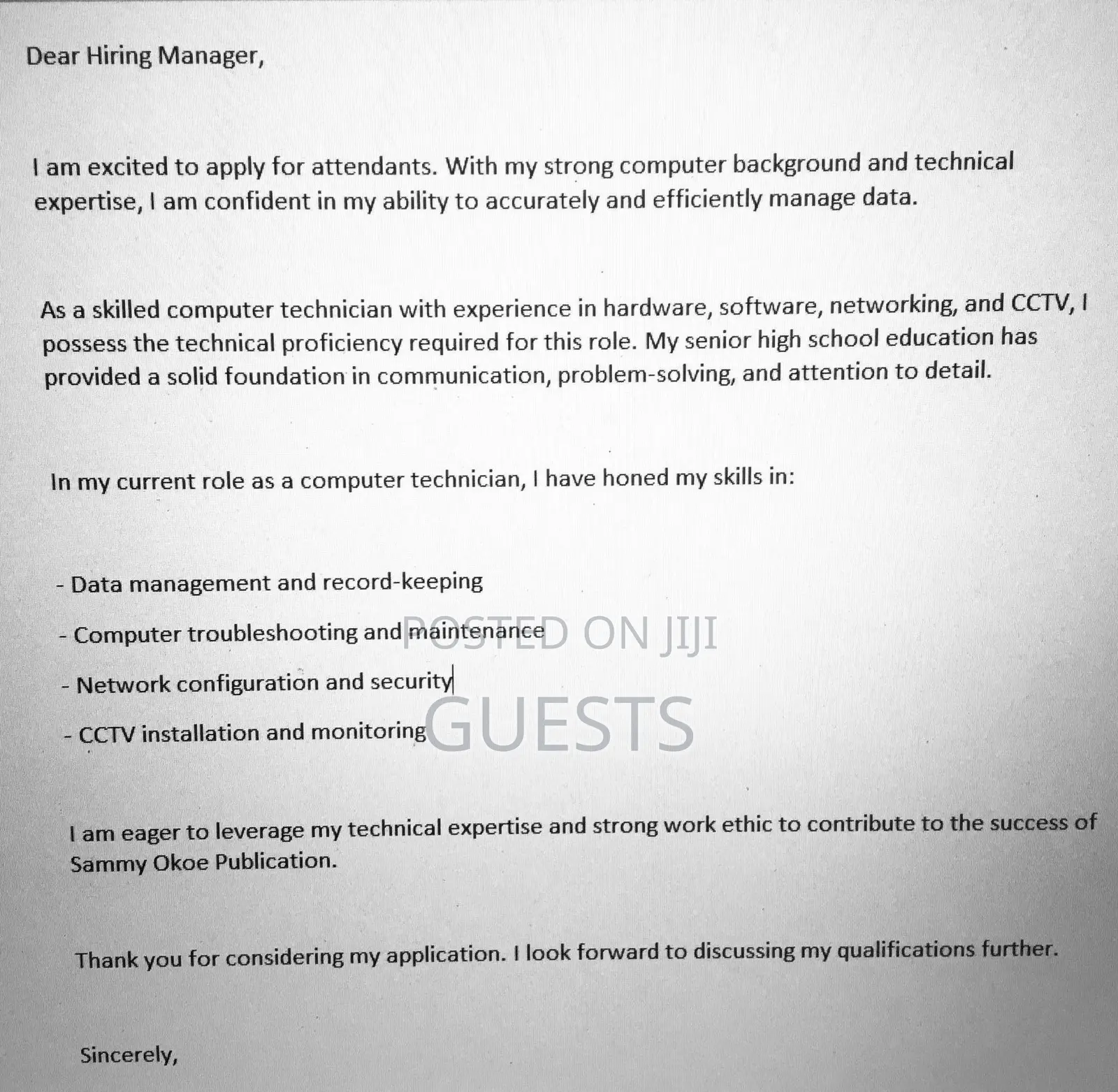 Computing IT CV