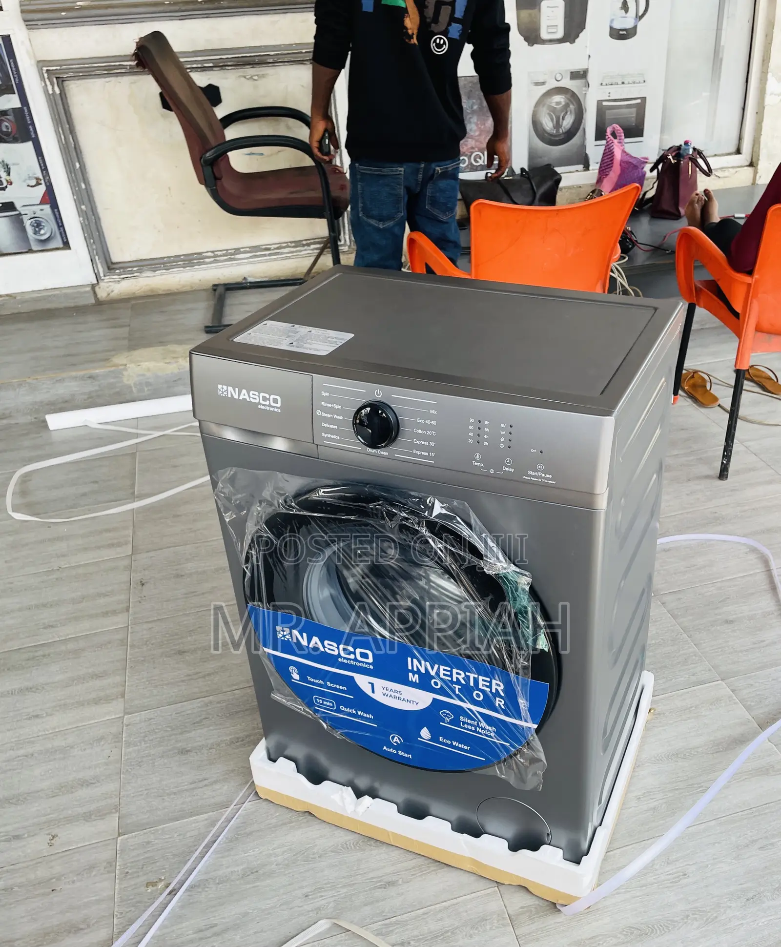 Classic Nasco 8kgFully Automatic Smart Washing Machine,Gray