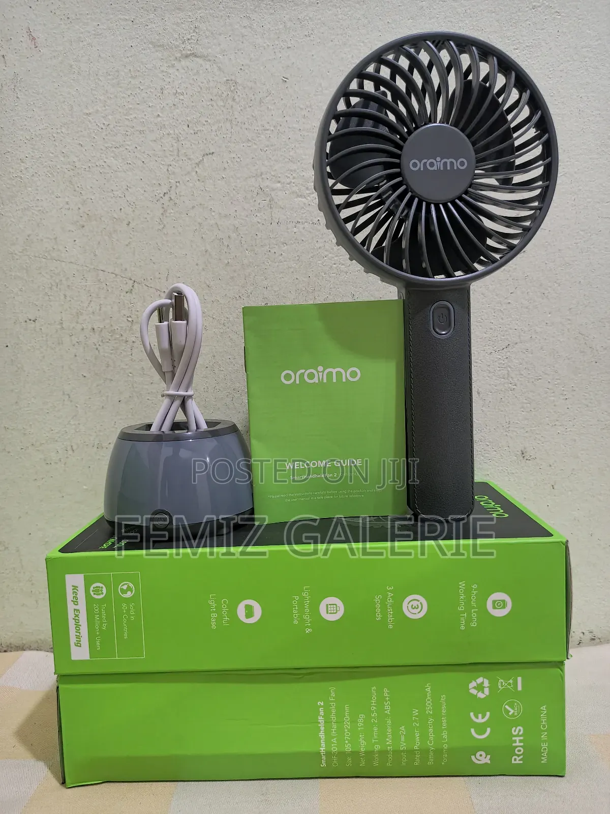 Oraimo Smart Handheld Fan With Light Base
