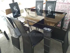 Thick Glass 6 Chairs Dining