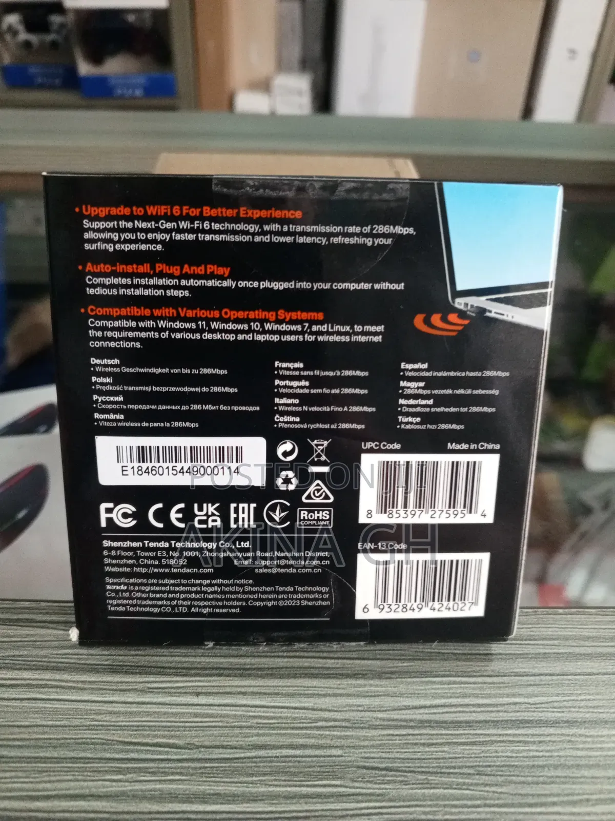 Tenda Ax300 Wi-Fi 6 Wireless Nano Usb Adapter
