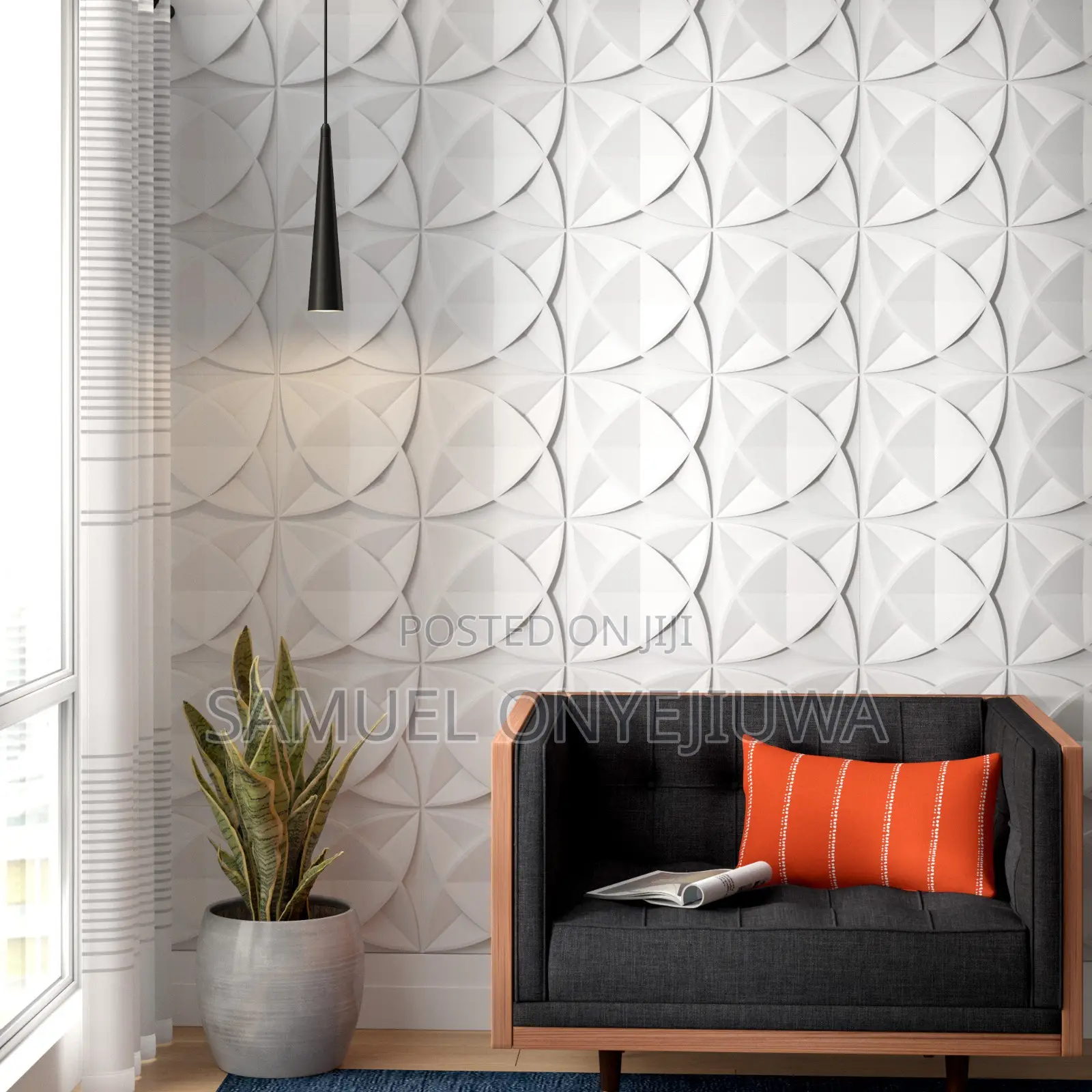 3d PVC Wall Panels White (D112d). White