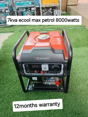 Super Efficient Ecool Max Petrol 7kva 8000w Generator 10kva