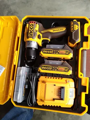 20v Cordless Impact Drill With 2 Batteries Accessories