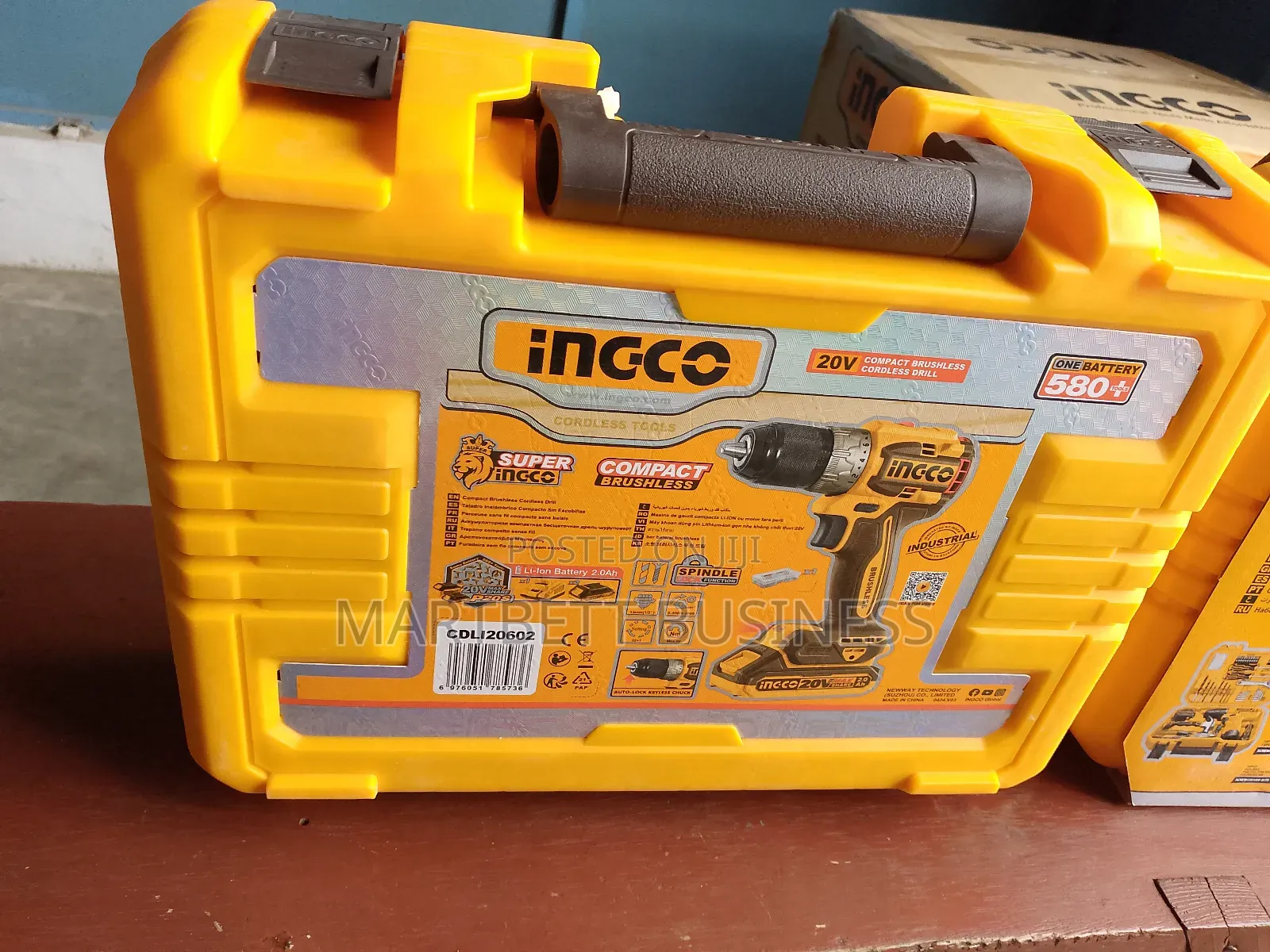 20v Cordless Impact Drill With 2 Batteries Accessories