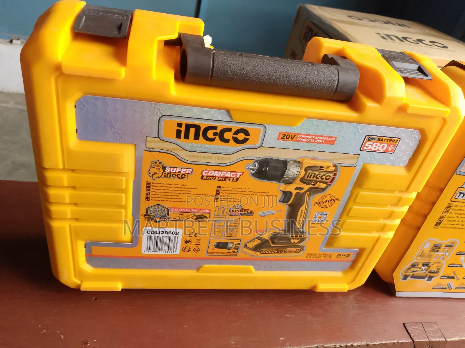 20v Cordless Impact Drill With 2 Batteries Accessories