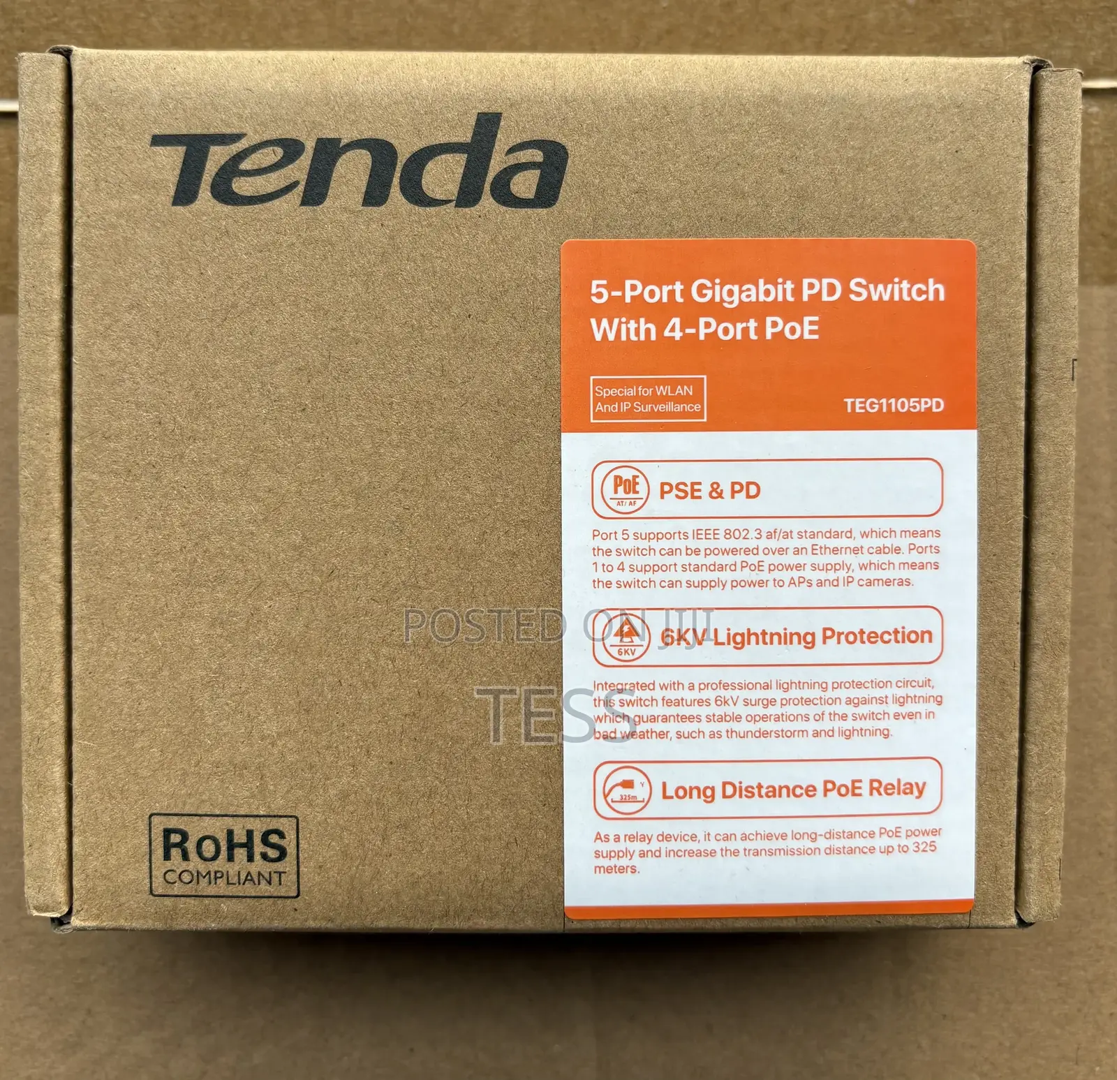 Tenda 5port Gigabit Poe Switch TEG1105PD