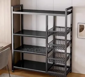 Heavy Duty 4-Tier Metal Storage Rack With Wheels- Fast Delivery 2hours