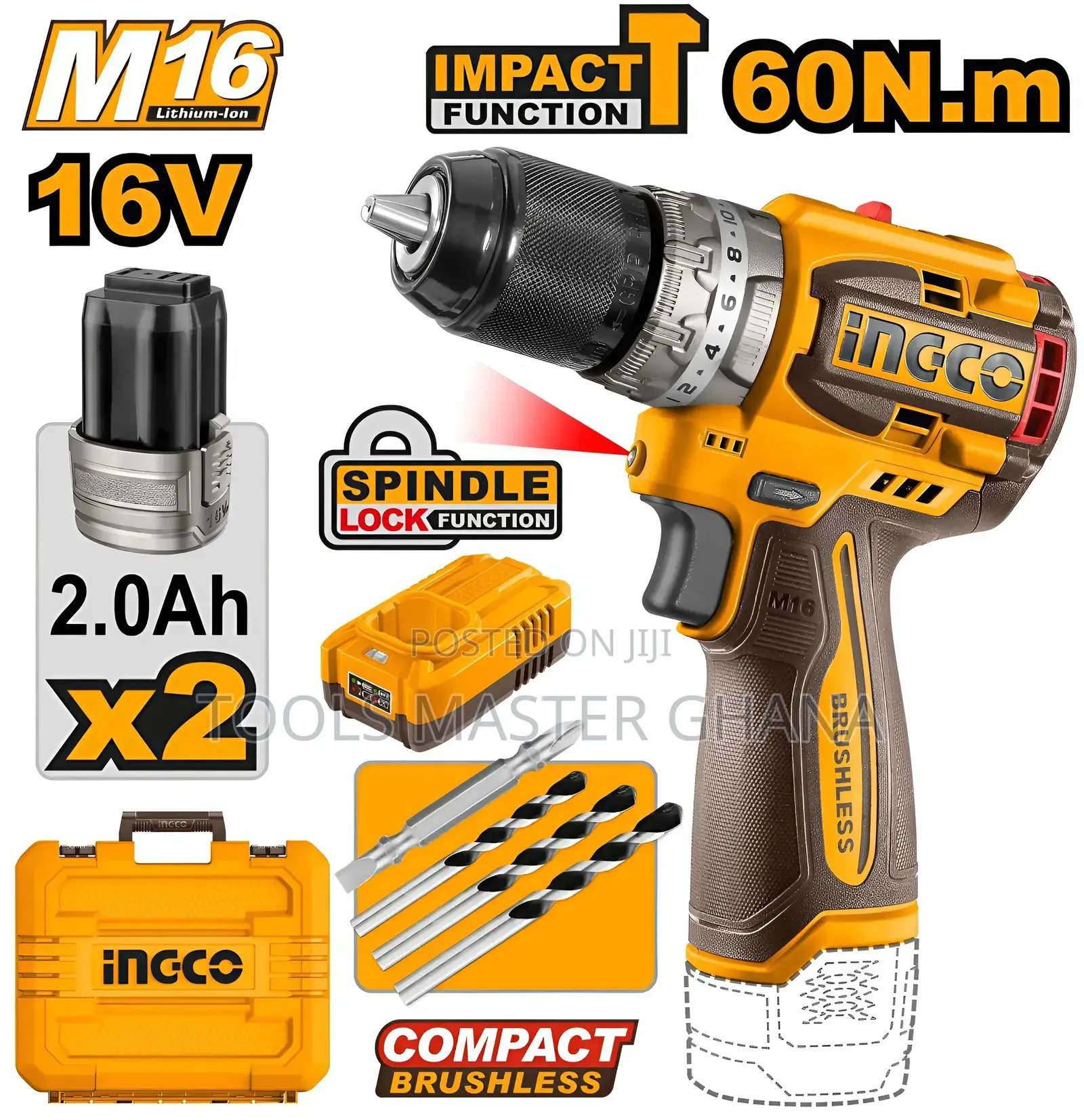 Compact Brushless Cordless Impact Drill - Cidli16682