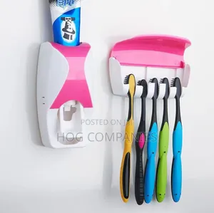 Automatic Toothpaste Dispenser and Toothbrush Holder Set