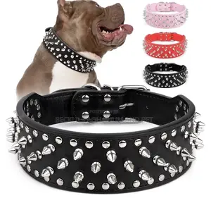 Adjustable Wide Leather Collar