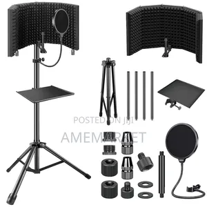 Microphone Isolation Shield, 5-Panel, Studio Recording