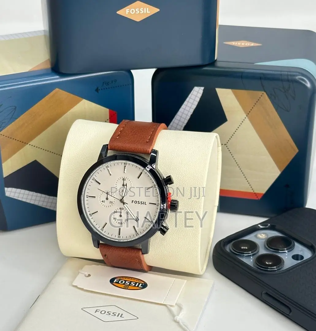 Business Chronograph Men’S Fossil Leather Strap Watch