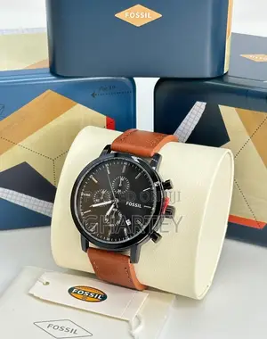 Business Chronograph Men’S Fossil Leather Strap Watch