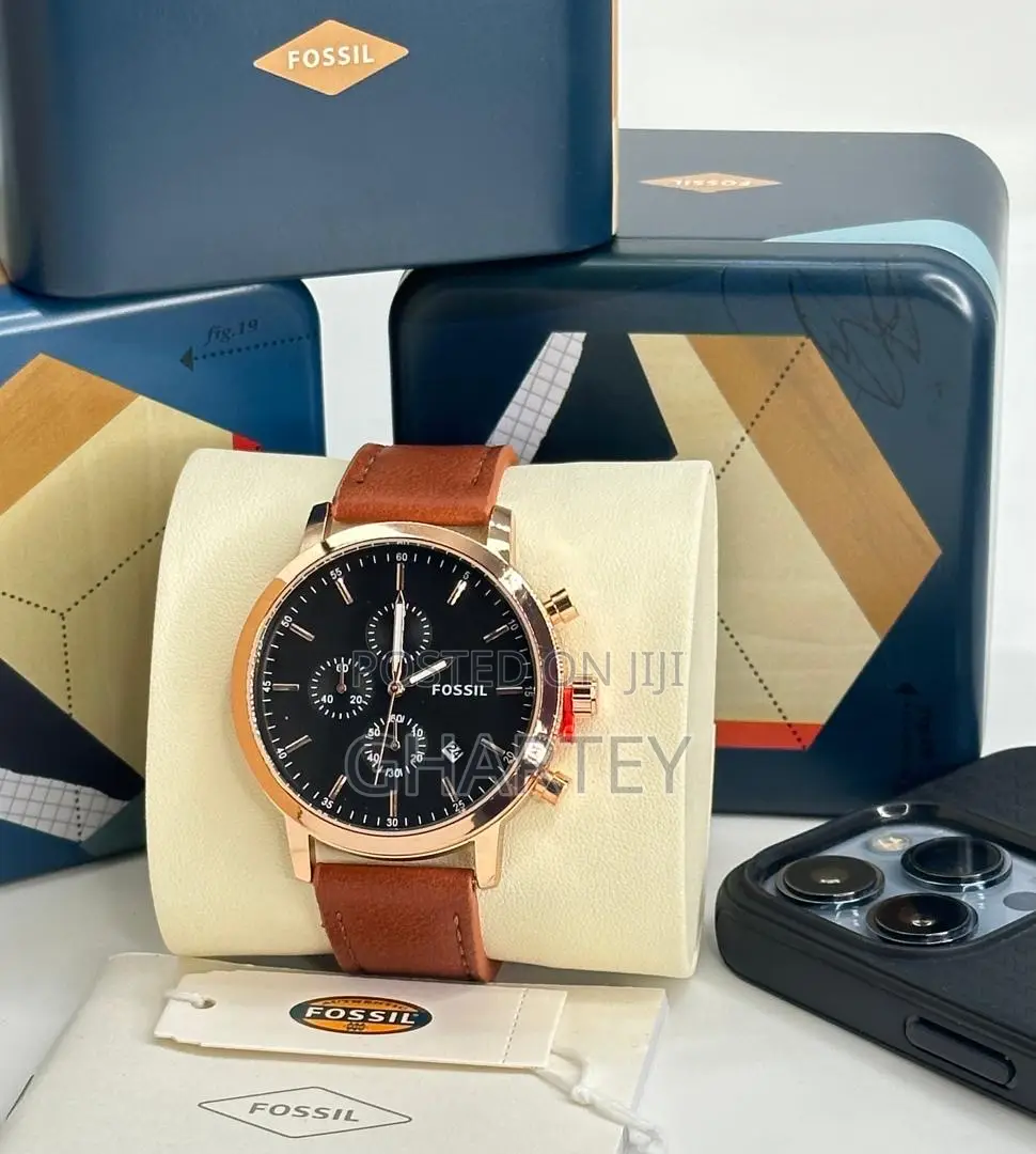Business Chronograph Men’S Fossil Leather Strap Watch