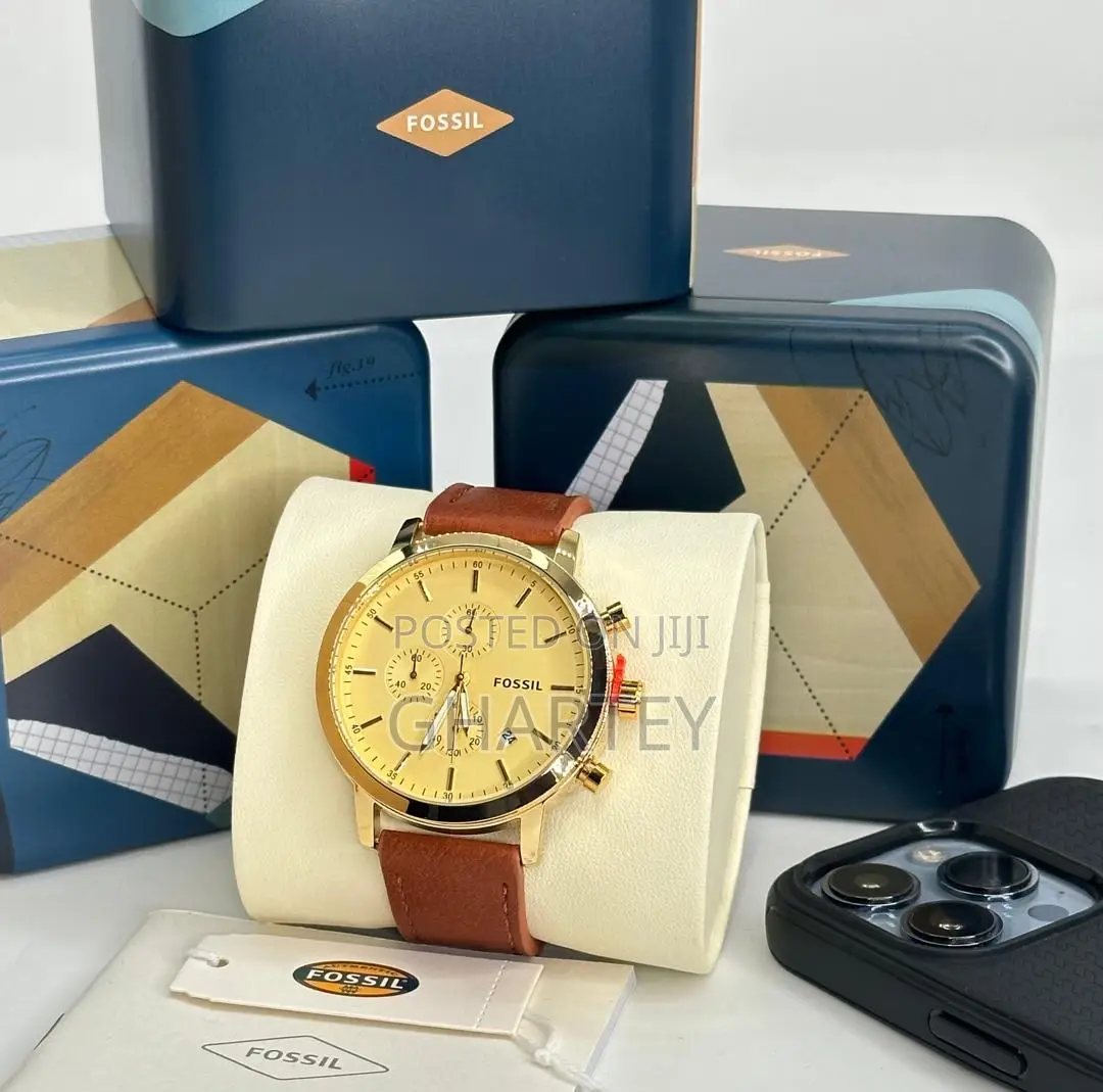 Business Chronograph Men’S Fossil Leather Strap Watch