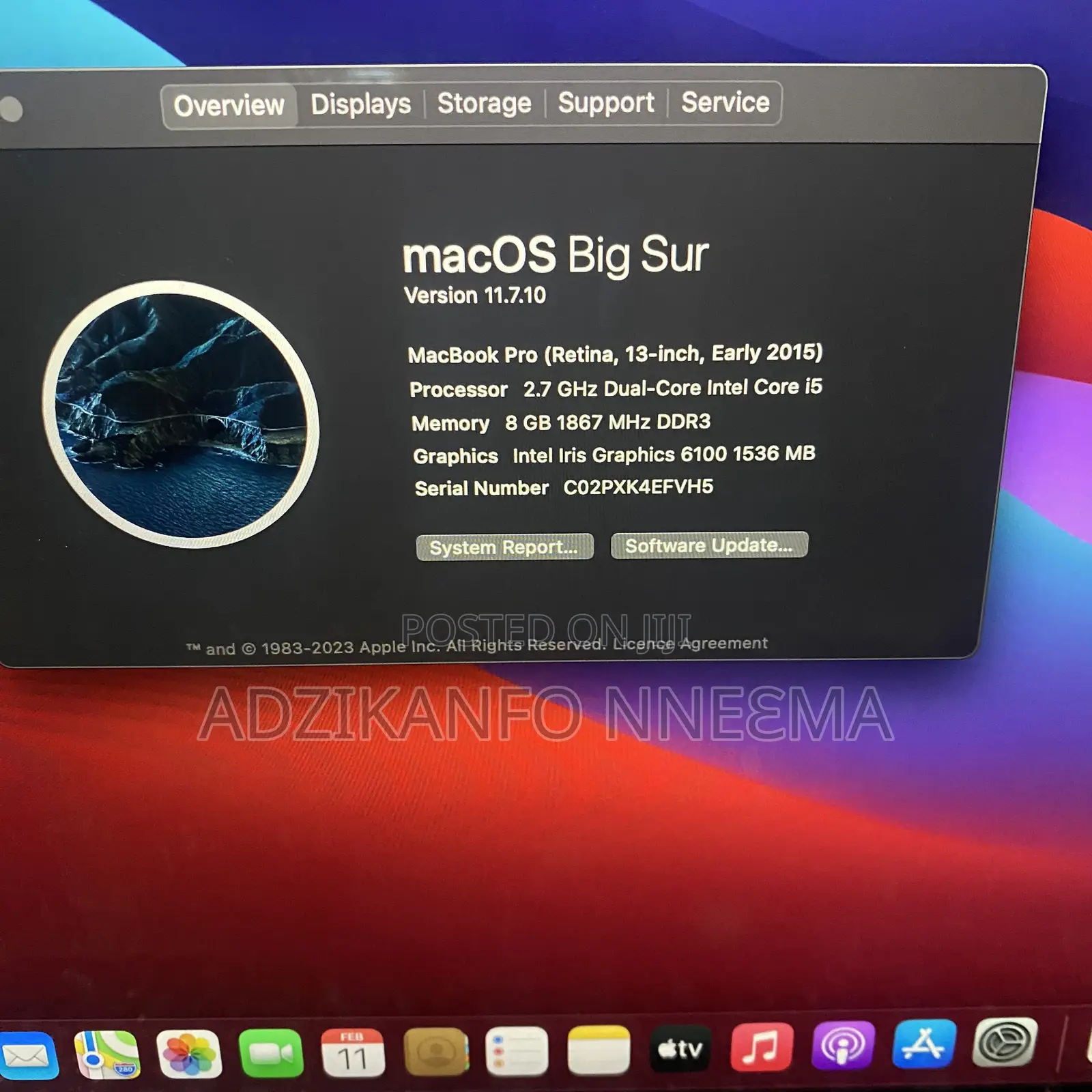 Laptop Apple MacBook Pro 2015 8GB Intel Core I5 SSD 250GB