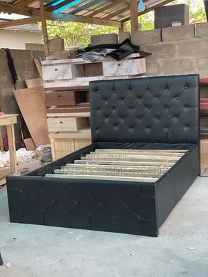 Leather Double Bedframe 54/75 Color Black