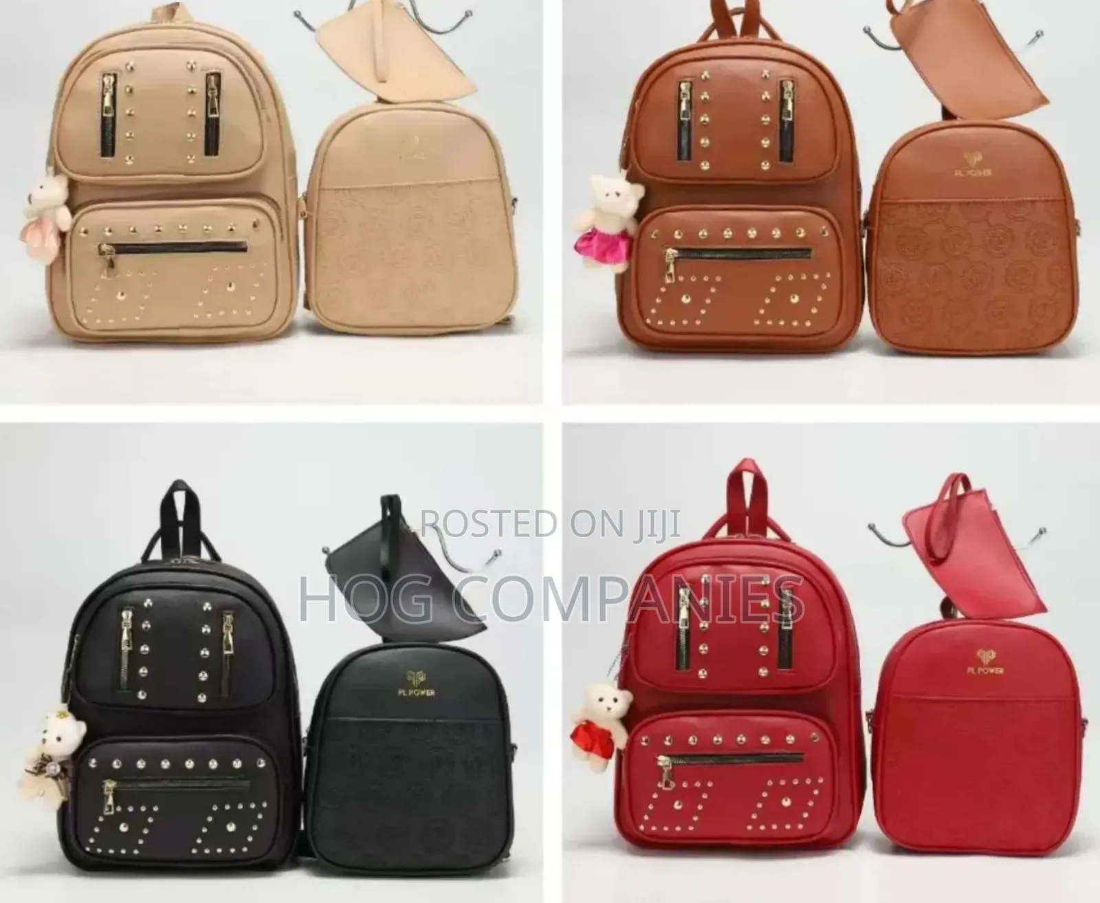 3set Ladies Leather Jungle Bag With Teddy Bear