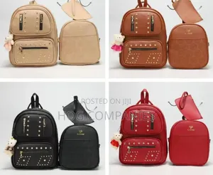 3set Ladies Leather Jungle Bag With Teddy Bear