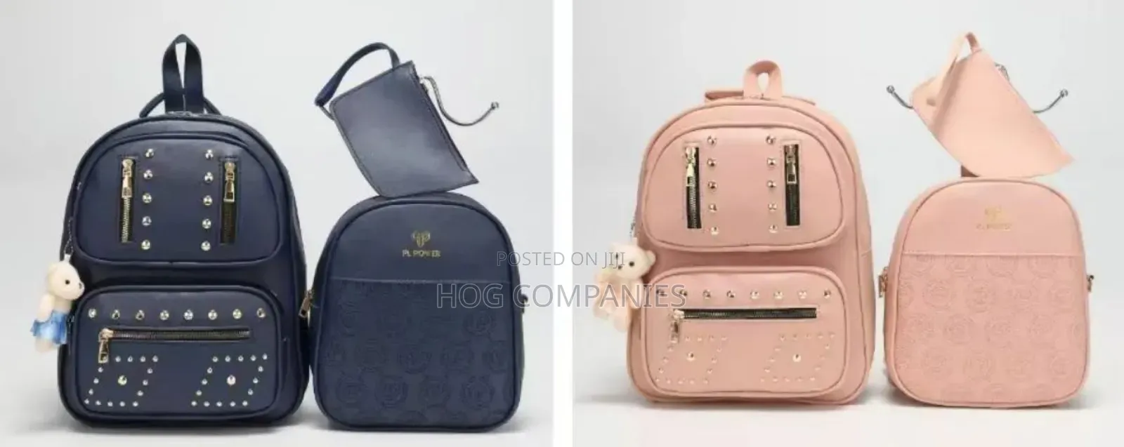 3set Ladies Leather Jungle Bag With Teddy Bear