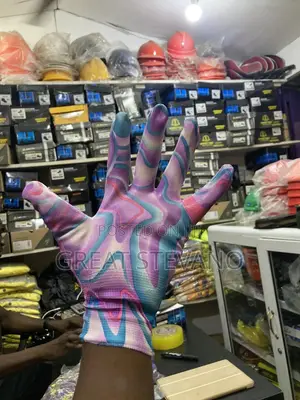 Safety Hand Gloves/ Film Grip (12pcs In A Pack)
