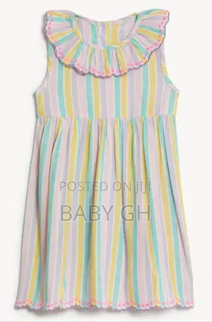M S Striped Linen Dress for Baby 9-12months