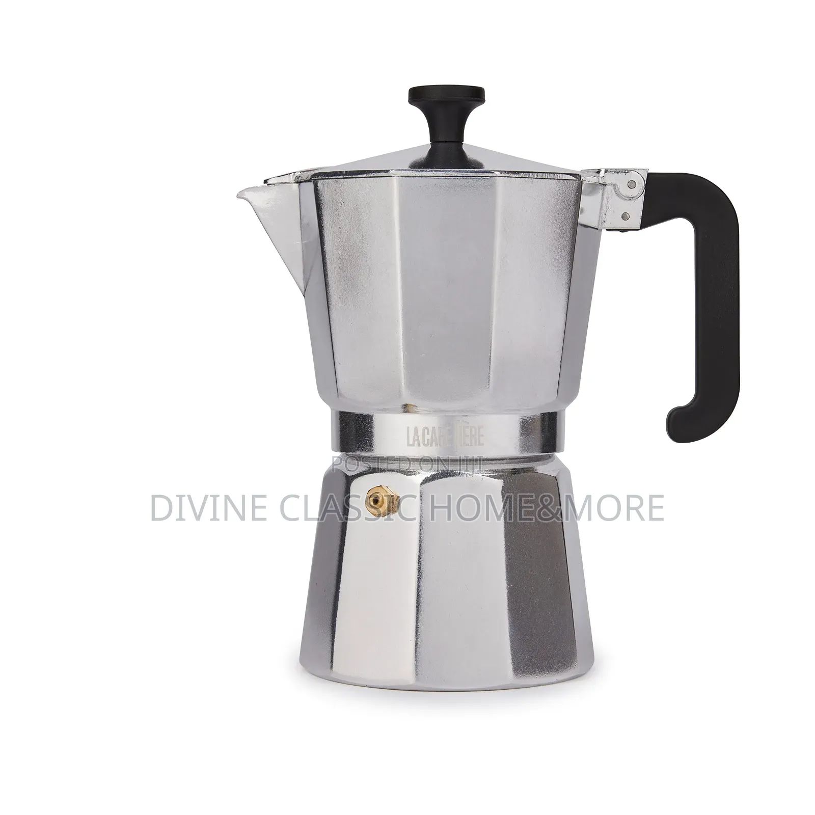 La Cafetière Venice Aluminium Espresso Maker Six Cup Silver
