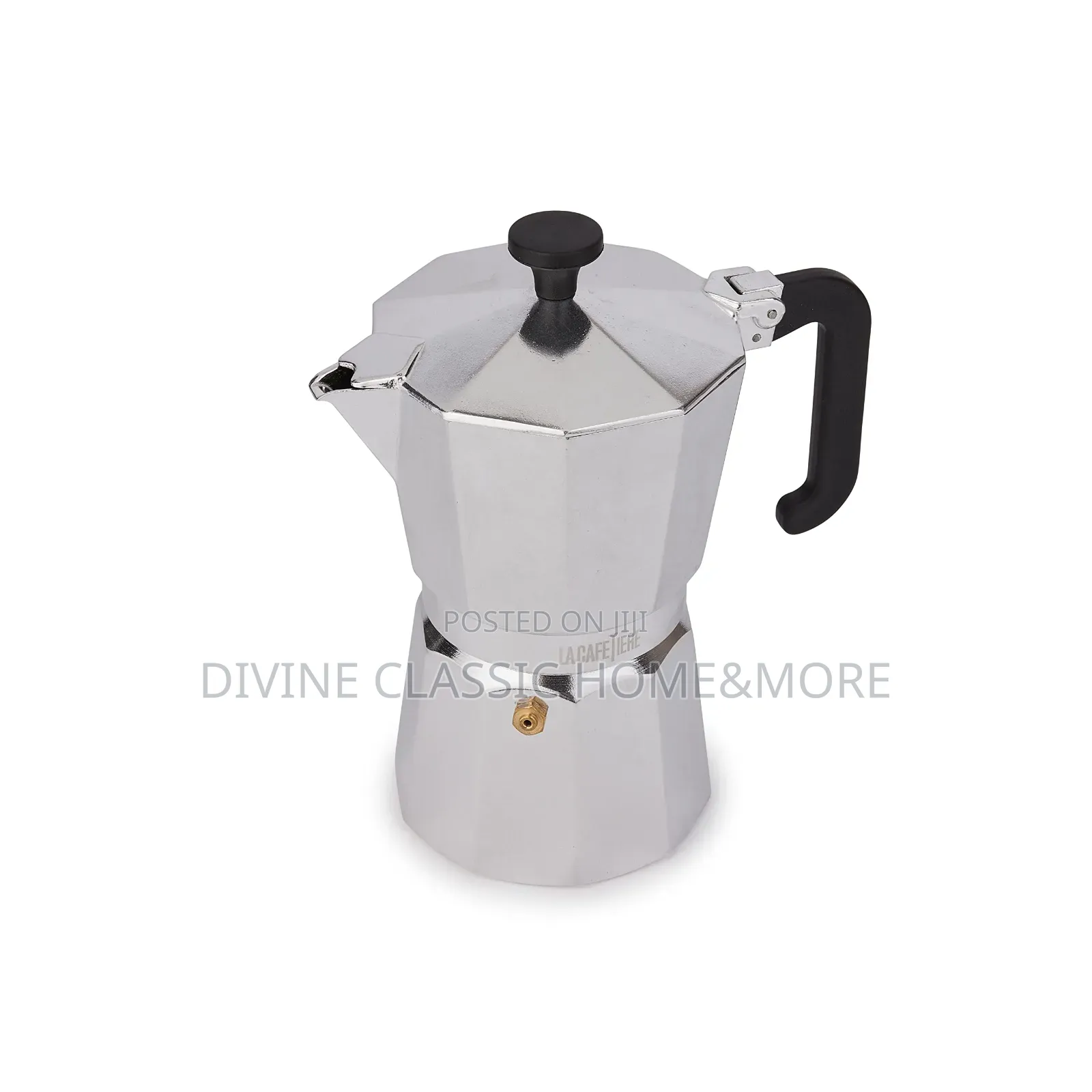 La Cafetière Venice Aluminium Espresso Maker Six Cup Silver