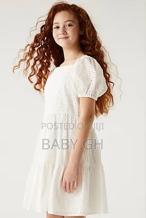 M S Pure Cotton Tiered Dress 8-9years