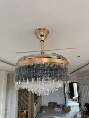 High Quality Hung Crystal Chandelier Fan Light