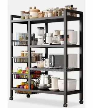 Multipurpose Standing Shelf/ Kitchen Rack With Side Basket