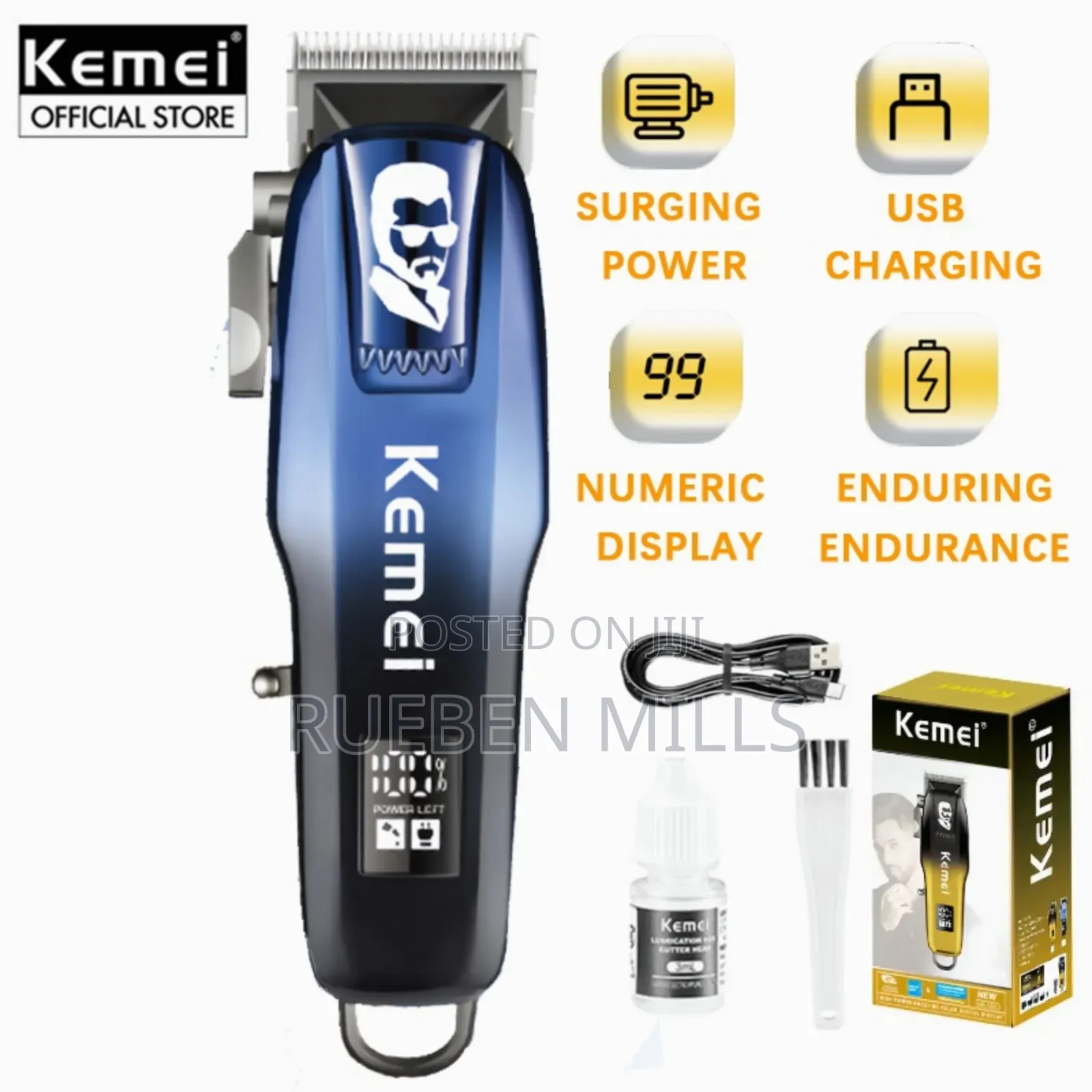 Kemei Pro Electric Hair Clipper Barbering Machine Hair Salon