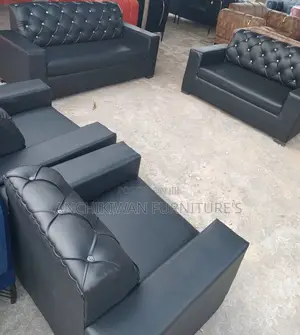 Quality Lleather Black Sofa Sets (Payment After Delivery)
