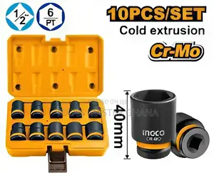 10 Pcs 1/2"Dr. Impact Socket Set - Hkissd12101
