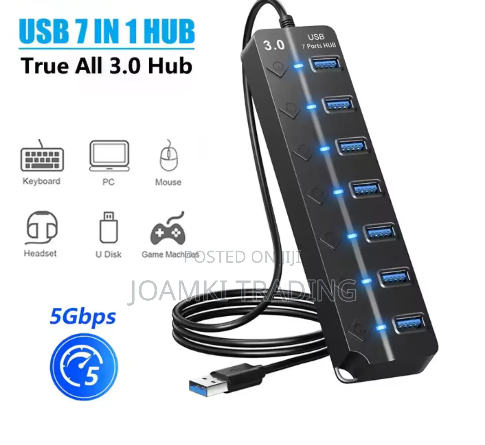 7 in 1 USB 3.0 Hub 7 Ports USB Multi Splitter