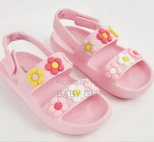George Pink Flower Strap Sandal for Kids