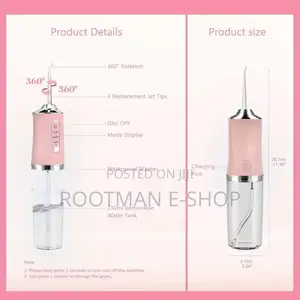 Cordless Dental Water Flosser. 3 Modes
